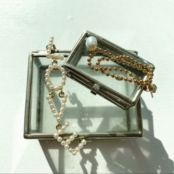 Pearl drap earrings - Picture 2 of 2